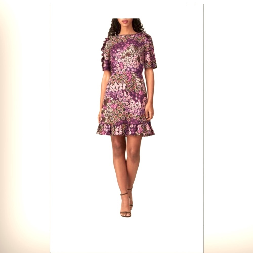 NWOT Kate Spade Pacific Petals Smocked Dress, Floral Silk-Blend, size 8.